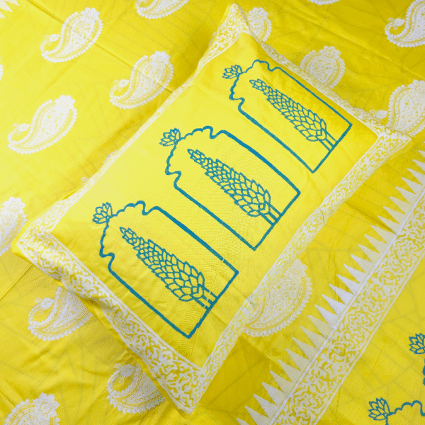 100% Twill Fabric Cotton Block Printed BedSheet | 1 PS BedSheet + 2 Ps Pillow Covers - Image 3