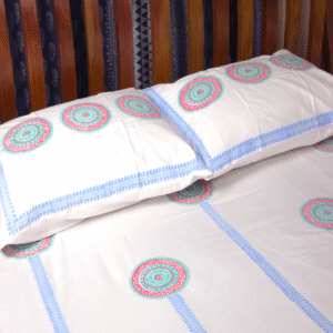 100% Twill Fabric Cotton Block Printed BedSheet | 1 PS BedSheet + 2 Ps Pillow Covers