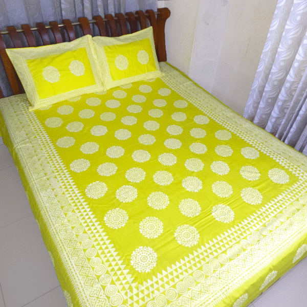 100% Twill Fabric Cotton Block Printed BedSheet | 1 PS BedSheet + 2 Ps Pillow Covers - Image 2