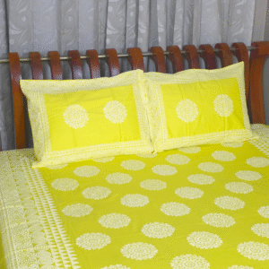100% Twill Fabric Cotton Block Printed BedSheet | 1 PS BedSheet + 2 Ps Pillow Covers